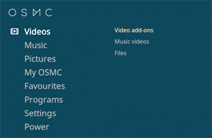 OSMC screenshot